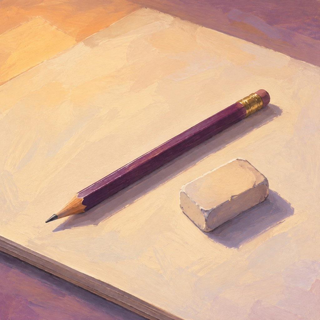 A pencil on a pale page